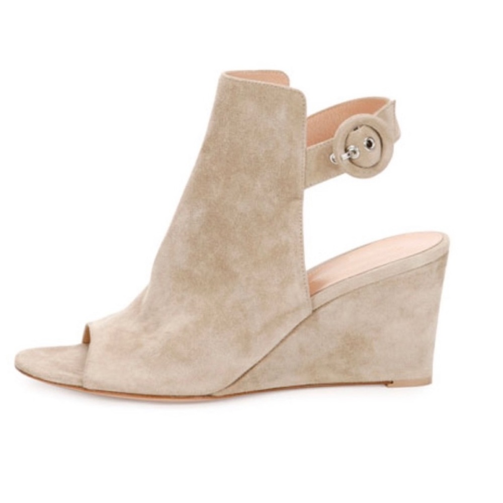 gianvito rossi suede Peep toe wedge sandals 8.5